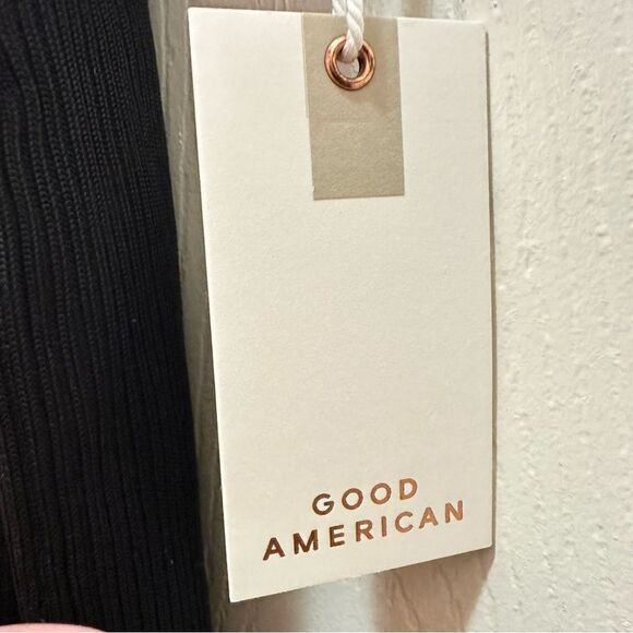 Good American Plus-Sized Black Mock Neck Knit Midi Dress- Sz 7/8 (US 4X-5X) NEW - Picture 10 of 14